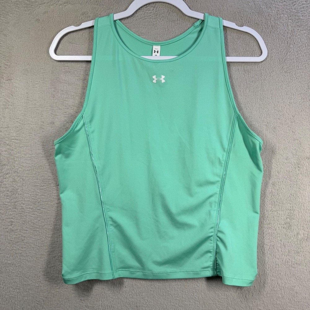 Under Armour Tank Top Womens L Green Sleeveless Fitted Racerback Athletic Gym
